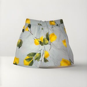ORIGINAL USE Mens SMALL Blue‎ Lemon Tree SWIM TRUNKS Pocket S Print SHORTS